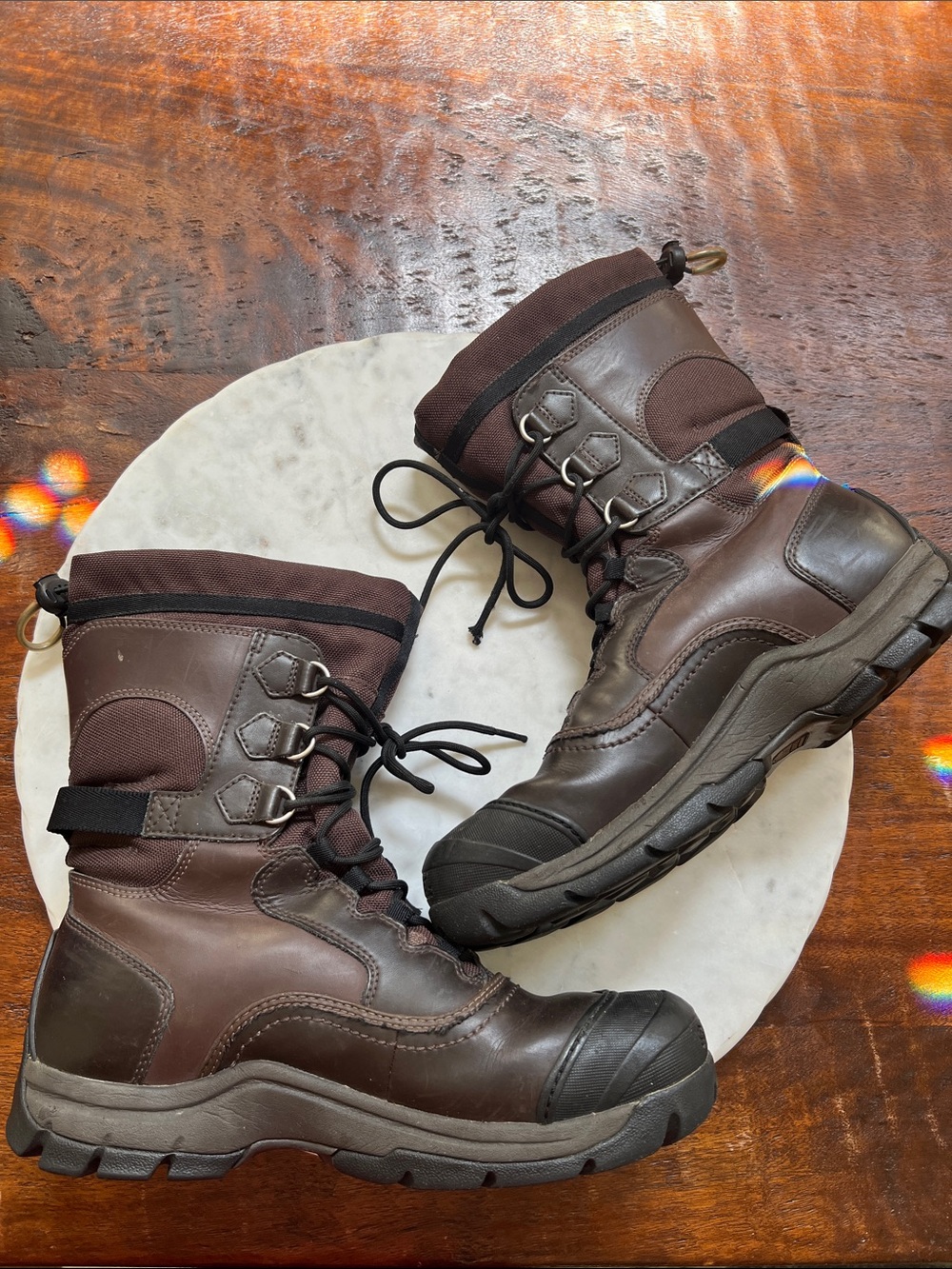 SOREL Full Tilt Leather Combo Lace-Up Waterproof Insulated Snow Boots Brown 10
